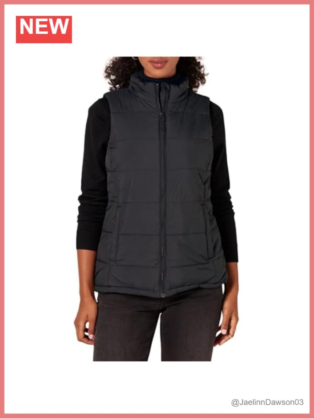 Mid-Weight Puffer Vest Water-Repellent Taffeta Quilted Zip Pockets